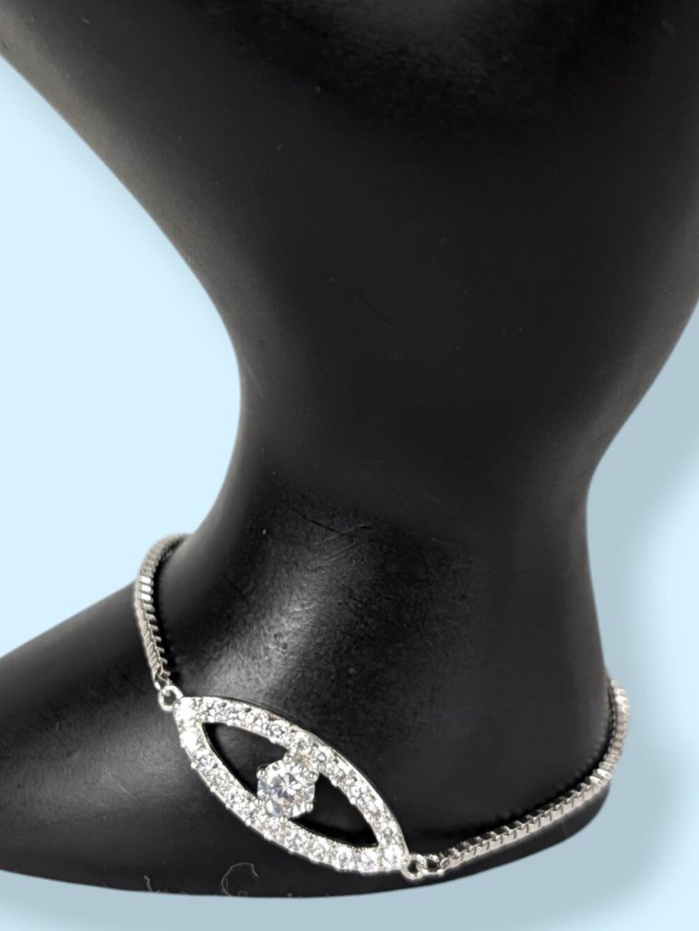 White Rhinestone Eye Bracelet